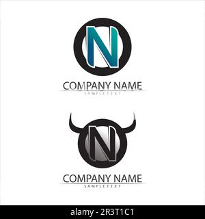 Lettera N Modello Logo icona vettore illustration design Illustrazione Vettoriale