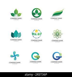 Modello di concetto di logo di semi di piante Vector.growing logo di semi.vettore di crescita di semi modello di disegno dell'illustrazione del logo Illustrazione Vettoriale