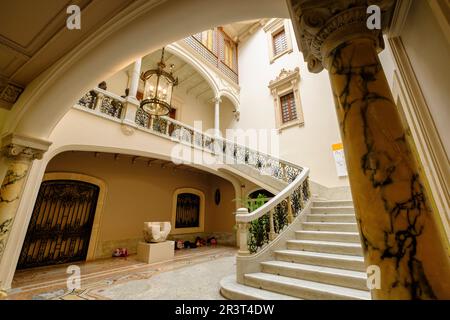 Il Museu Fundación Juan March, escalera de la Antigua Casa señorial può Gallard del Canyar, siglo XVII, Palma di Maiorca, isole Baleari, Spagna, Europa. Foto Stock