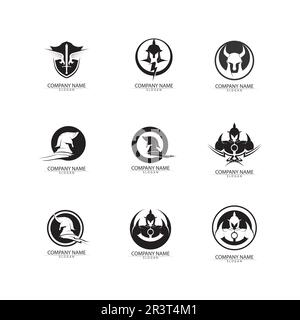 l'icona del logo spartan progetta il vettore Illustrazione Vettoriale
