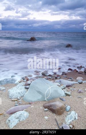 Port de Valldemossa, noto anche come Sa Marina, Valldemossa, Maiorca, isole Baleari, Spagna, Europa. Foto Stock