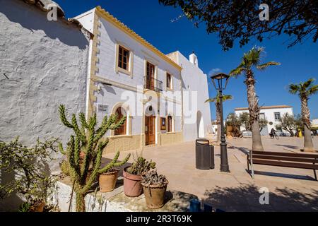 Chiesa di Sant Francesc Xavier, Formentera, Isole Pitiusas, Comunità Balearic, Spagna. Foto Stock