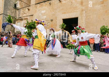 Baile de los cossiers, baile popolare, mallorquin Algaida, Mallorca, Islas Baleares, Spagna. Foto Stock