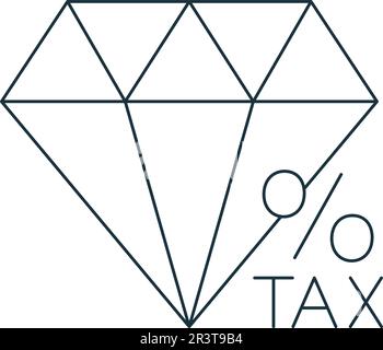 Icona della tassa di lusso. Semplice segnale monocromatico da una riscossione delle imposte comune. Icona fiscale di lusso per logo, modelli, web design e infografiche. Illustrazione Vettoriale