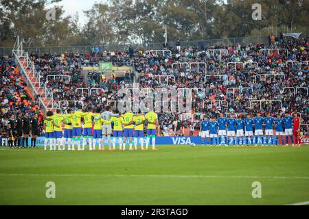 L'Italia ha sconfitto il Brasile 3-2 nella prima partita del Gruppo D della Coppa del mondo FIFA U20 Argentina 2023 allo stadio Mendoza il 21 maggio 2023 Foto Stock