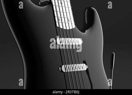 Chitarra elettrica come attrezzatura musicale - 3D Illustrazione Foto Stock