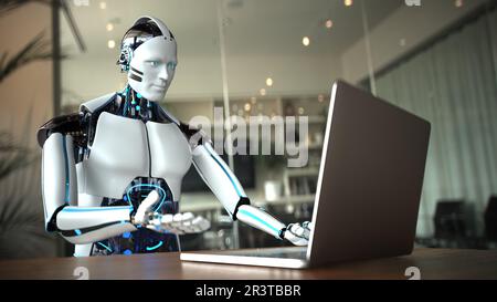 Robot di chat umanoide Foto Stock