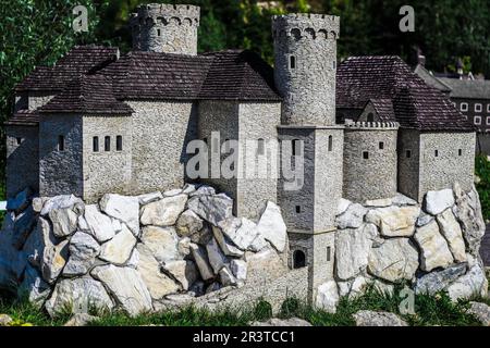 Castello medievale in miniatura Foto Stock