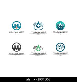 protezione della salute con schermo logo modello vettoriale per il medico o compagnia assicurativa-vettore Illustrazione Vettoriale