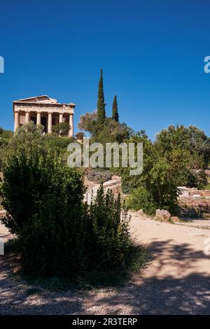 Tempio di Efesto - tempio greco ben conservato ad Agora di Atene - Grecia Foto Stock