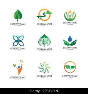 Modello di concetto di logo di semi di piante Vector.growing logo di semi.vettore di crescita di semi modello di disegno dell'illustrazione del logo Illustrazione Vettoriale