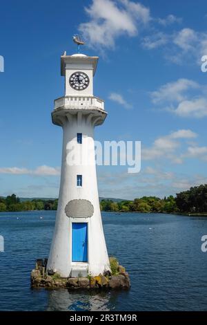 CARDIFF, GALLES - 8 GIUGNO: Faro a Roath Park per commemorare il viaggio del Capitano Scotts nell'Antartico a Cardiff il 8 giugno 2013 Foto Stock