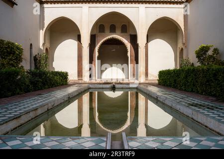 Patio de los Surgidores. Palacio Taifa, Alcazaba, Malaga, Spagna Foto Stock