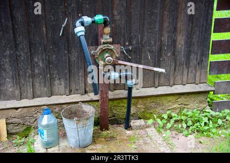 Pompa dell'acqua, Kodaverne, Estonia, Stati baltici Foto Stock