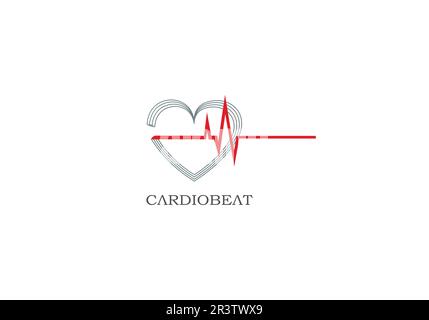 modello astratto di disegno del logo vettoriale del cuore Illustrazione Vettoriale