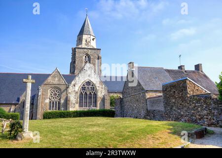 Chiesa di Saint-Suliac, Bretagna, Francia Foto Stock