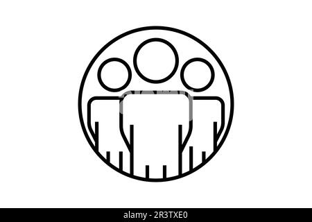 Icona persone. icona relativa a persone in contatto, gruppo, team, comunità. Design stile icona linea. Semplice disegno vettoriale modificabile Illustrazione Vettoriale