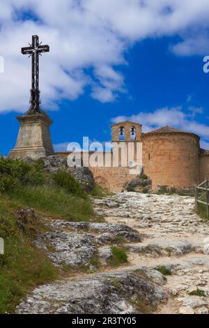 Eremo di San Frutos del Duraton, Hoces del Duraton, Gole del fiume Duraton, Parco Naturale di Hoces del Rio Duraton, Sepulveda, Provincia di Segovia Foto Stock