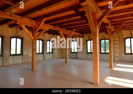 Magazzino del tabacco, Vierraden, Brandeburgo, Germania Foto Stock