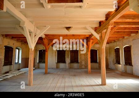 Magazzino del tabacco, Vierraden, Brandeburgo, Germania Foto Stock