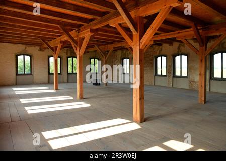 Magazzino del tabacco, Vierraden, Brandeburgo, Germania Foto Stock