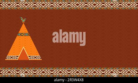 design di sfondo nativo americano giorno Illustrazione Vettoriale