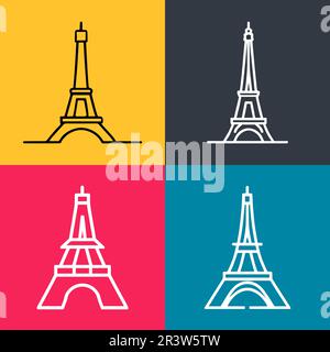 Logo Tourism. Logo di luoghi famosi in tutto il mondo. Tower semplice logo design ispirazione. eps 10 Illustrazione Vettoriale
