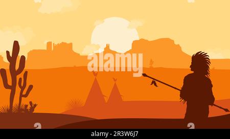 design di sfondo nativo americano giorno Illustrazione Vettoriale