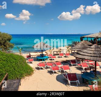 Spiaggia di Punta della Suina, il Salento, Italia Foto Stock