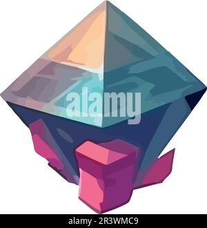 Astratta piramide di cristallo simbolo lucido del regalo di lusso Illustrazione Vettoriale