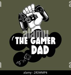 Il design della t-shirt Gamer dad Illustrazione Vettoriale