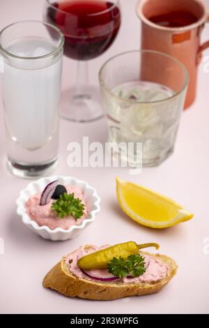 Tarama greca sul rosa Foto Stock