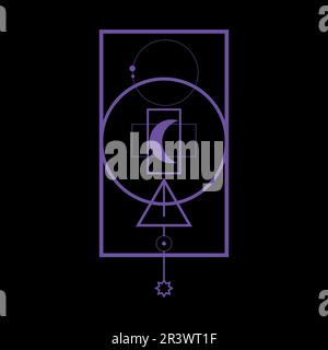 Forma magica geometrica astratta. Simbolo misterioso astratto Illustrazione Vettoriale