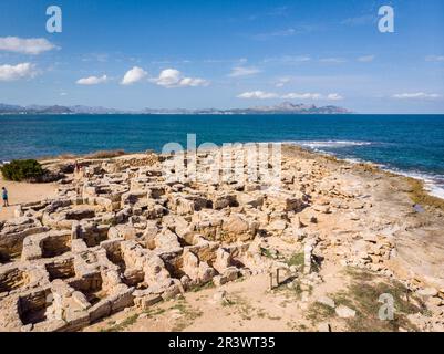 Necropoli Punta dels Fenicis Foto Stock