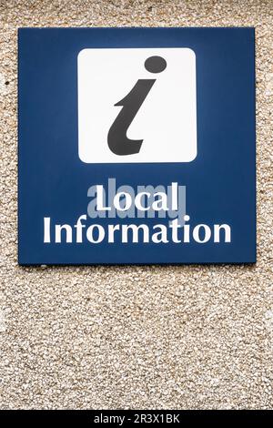 Un cartello turistico informazioni locali Foto Stock