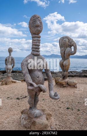 Il desiderio, scultura di Joan Bennàssar, Can Picafort, comune di Santa Margalida, Maiorca, Spagna. Foto Stock