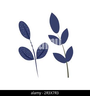 Ramo disegnato a mano. Sfondo bianco. Isolato. Tecnica di incisione monocromatica. Illustrazione Vettoriale