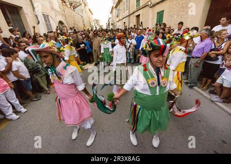 Cossiers de Montuïri, grupo de danzadores,Montuïri, Islas Baleares, Spagna. Foto Stock