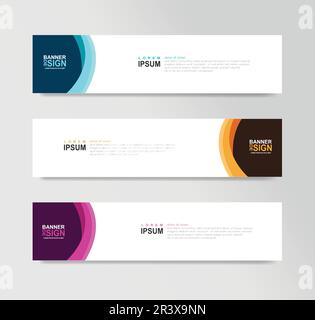 Modelli di banner Web orizzontale intestazione sito web SEO annunci volantino invito posto scheda per una foto Illustrazione Vettoriale