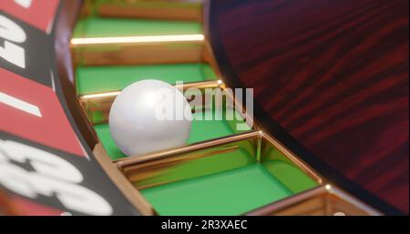 3d rendering della ruota della roulette del casinò per il concetto di scommessa, sfondo del gioco d'azzardo. Foto Stock