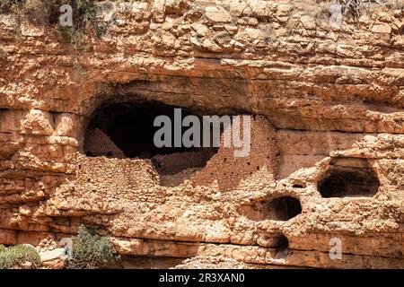 Grotte nella regione di Oued Ahansal in Marocco Foto Stock