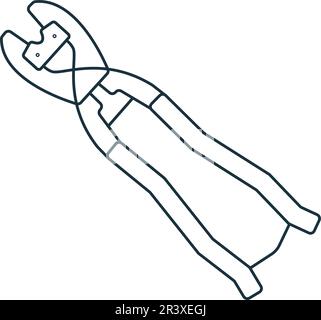 Icona della tagliabullonatrice. Bianco e nero semplice segno dalla collezione di strumenti da costruzione. Icona Bolt Cutter per logo, modelli, web design e infografica. Illustrazione Vettoriale