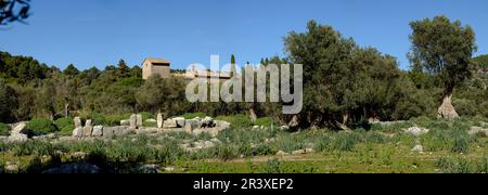 Santuario talayotico de Son Mas, Valldemossa, Maiorca, isole Baleari, Spagna. Foto Stock