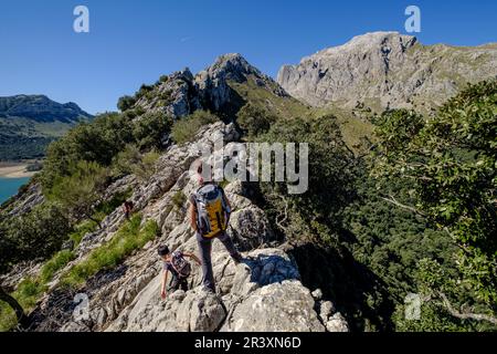 Cresta del Puig de Ses Vinyes, Escorca, Maiorca, isole Baleari, Spagna. Foto Stock