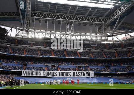 Madrid, Spagna. 24th maggio, 2023. Durante la partita la Liga tra il Real Madrid e Rayo Vallecano si è giocato allo stadio Santiago Bernabeu il 24 maggio 2023 a Madrid, Spagna. (Foto di Cesar Cebolla/PRESSIN) Credit: PRESSINPHOTO SPORTS AGENCY/Alamy Live News Foto Stock