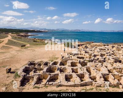 Necropoli Punta dels Fenicis Foto Stock