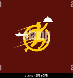 Logo Delivery Fast. Cibo icona. Logo del ristorante Illustrazione Vettoriale