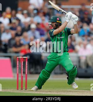 25th maggio 2023; Old Trafford Cricket Ground, Manchester, Inghilterra: Vital Blast T20 League Cricket, Lancashire Lightning contro Leicestershire Foxes; Colin Ackermann di Leicester Foxes Foto Stock