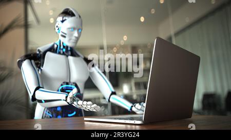 Robot di chat umanoide Foto Stock