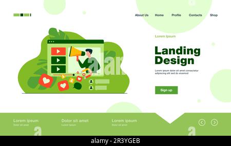 Video canale di blogger popolare Illustrazione Vettoriale